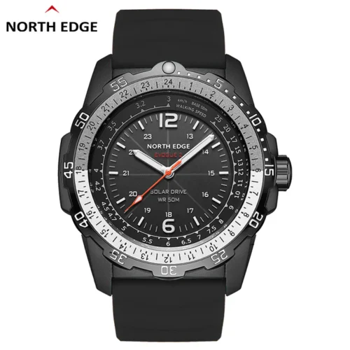 NORTH EDGE EVOQUE 2- Relojes de hombre con energía solar correas de silicona militar impermeable ejército deportes táctico relojes minimalistas - Imagen 4