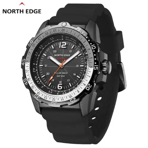 NORTH EDGE EVOQUE 2- Relojes de hombre con energía solar correas de silicona militar impermeable ejército deportes táctico relojes minimalistas - Imagen 3