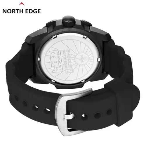 NORTH EDGE EVOQUE 2- Relojes de hombre con energía solar correas de silicona militar impermeable ejército deportes táctico relojes minimalistas - Imagen 2