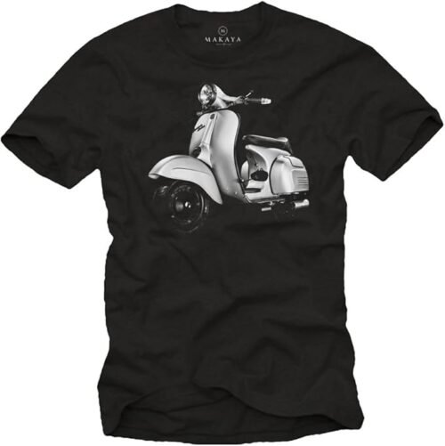 Camiseta Scooter 125 Vintage Primavera - T-Shirt Negro de calidad