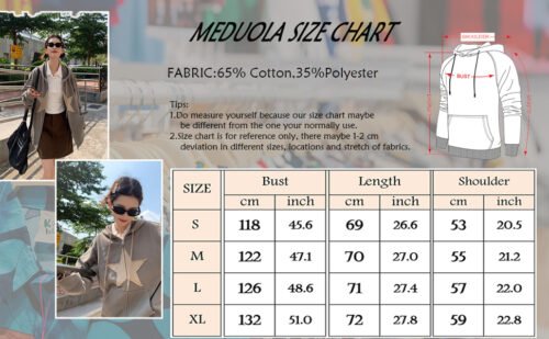 Sudadera Capucha Zip Up de Parche Estrella - Imagen 3