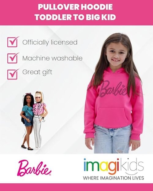 Barbie - Sudadera con capucha de forro polar para niñas de niño a niño grande - Imagen 3