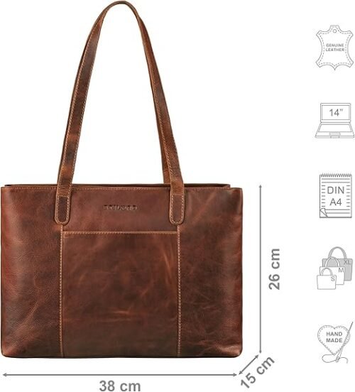 STILORD 'Courtney'  Piel Vintage Tote Bag - Imagen 3