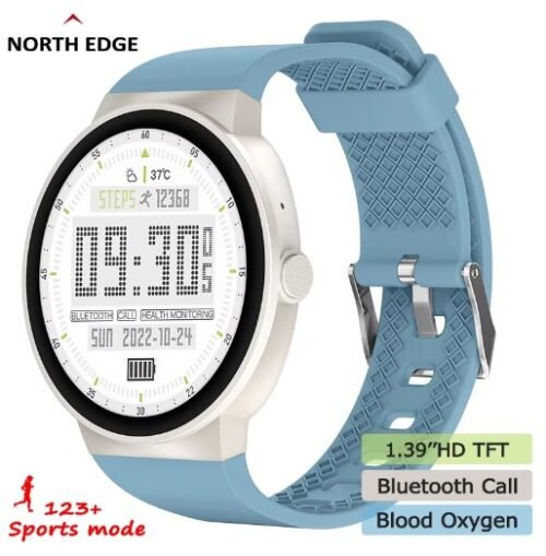 NORTH EDGE-reloj inteligente IP67 con pantalla TFT HD a Color de 1,39 pulgadas, más de 123 modos deportivos, llamada Bluetooth, oxígeno en sangre